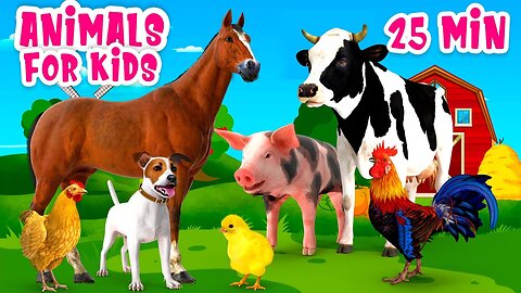 Animals for Kids 25 min Farm animal sound