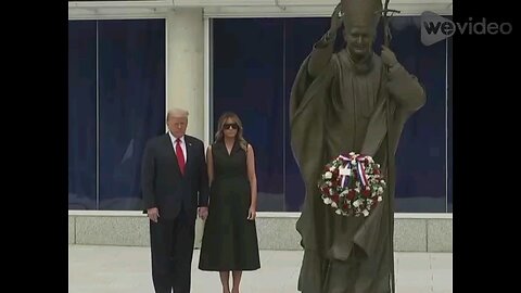 Donald Trump visiting the Saint John Paul II National Shrine