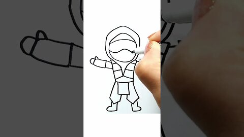 How to Draw and Paint Sub Zero from Mortal Kombat Chibi Version