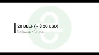 Finalizado - Airdrop - Beefswap - 20 BEEF (~ $ 20 USD) - 29 de abril de 2021