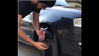 Preparing Car for date with hot girl