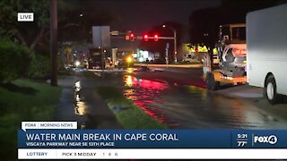 Cape Coral road shut down due to water main break