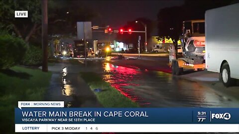 Cape Coral road shut down due to water main break