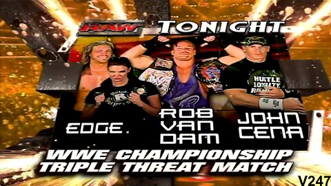 John Cena vs Edge vs Rob Van Dam RAW 7/3/2006 Highlights