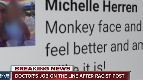 Doctor's job on the line after racist post
