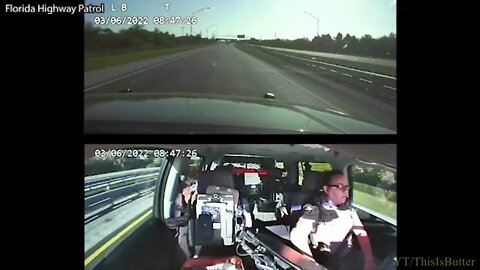 Dashcam video shows Florida Highway Patrol trooper stopping alleged drunk driver from reaching foot