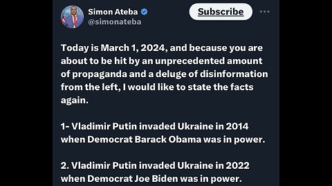 Simon Ateba’s post on Twitter, 3/1/2024