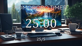 25/5 Pomodoro Timer ✨ Calming Piano + Frequency for Relaxing, Studying and Working ✨