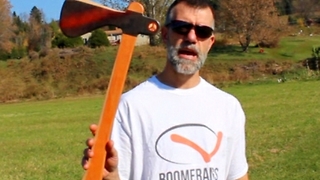 Boomerang axe that really returns when thrown