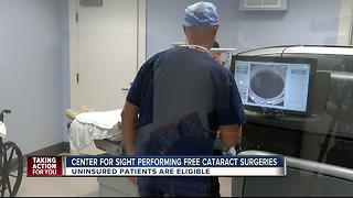 Uninsured patients eligible for free cataract surgeries in Sarasota