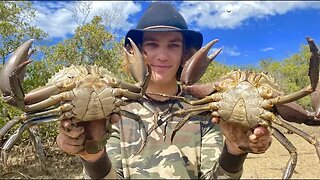 GIANT MUDCRABS Catch & Cook on Fire AUSTRALIA! HD