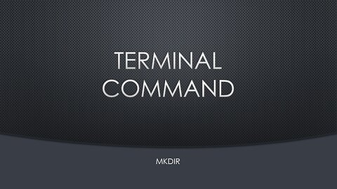 Terminal Command - How to use the mkdir command