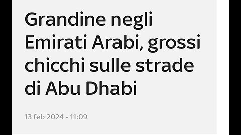 ABU DHABI, GEOINGEGNERIA: Grandine Indotta 2024, Irrorazione Nuvole, Cloud Seeding