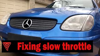 Mercedes SLK 230 DIY fixing a slow throttle response. Save money by not going to a dealer.