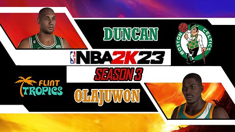 Tim Duncan vs Hakeem Olajuwon - Boston Celtics vs Flint Tropics - Game 1