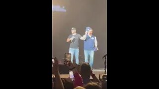 Country Music Star Luke Bryan Brings Governor DeSantis On Stage To thunderous applause and cheers