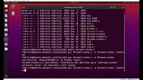 thread-create.c - Criando Threads no Linux