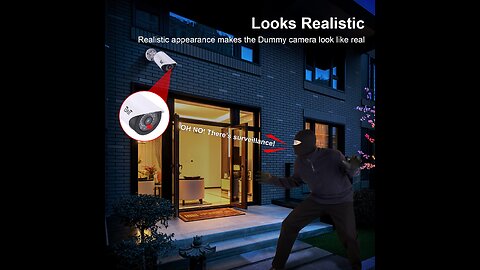 BNT Fake Security Fake Camera Outdoor, Dummy Fake Security Camera with One Red LED Light and CC...