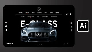 Mercedes Benz (E Class) Landing Page Design | Adobe Illustrator
