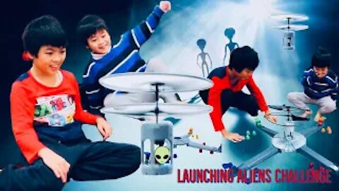 Launching Aliens Challenge | Race To Launch Aliens By Drone | Fun Race by Drone | Kids Video