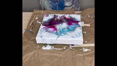 Pretty Little Teal and Violet Blow out ~ Dutch Pour Tutorial ~ Fluid Art