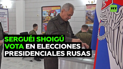 El ministro de Defensa ruso Serguéi Shoigú vota en elecciones presidenciales
