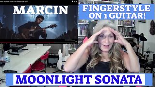 MARCIN Reaction MOONLIGHT SONATA Fingerstyle on 1 guitar TSEL Marcin Patrzalek Reaction TSEL Reacts!