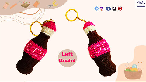 Step-by-Step Guide to Crocheting a Coca Cola Keychain with Complete Pattern ( Left - Handed )