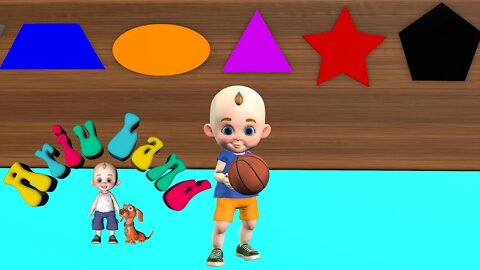 Learn colors and shapes (basketball) | Ariu Land Nursery Rhymes & Kids Songs