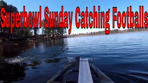 Superbowl Sunday Catching Footballs guess the length of longest fish win a bait