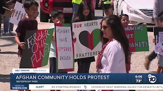 Local Afghan community holds protest