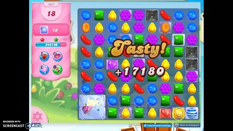 Candy Crush Level 1087 Audio Talkthrough, 3 Stars 0 Boosters