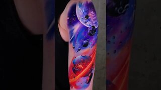 Unique Space Theme Sleeve Tattoo