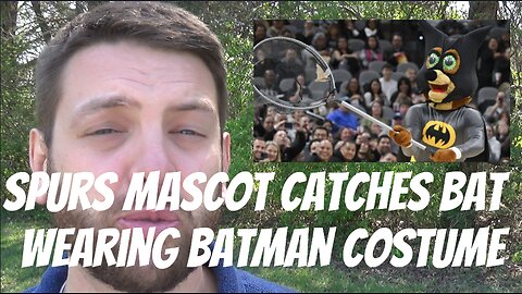 Spurs Mascot Catches Bat Wearing Batman Costume
