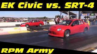 9 Second SRT 4 vs EK Civic Drag Racing