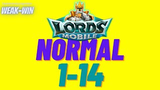 Lords Mobile: WEAK-WIN Hero Stage Normal 1-14