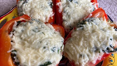 Ricotta and Spinach Stuffed Peppers