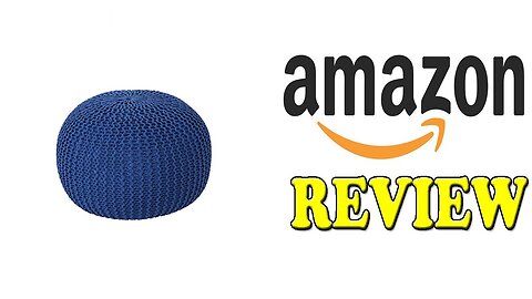 Belle Knitted Cotton Pouf Navy Review