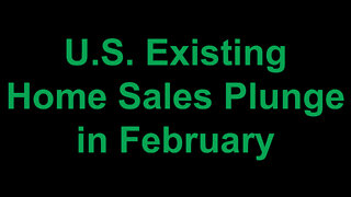 U.S. Existing Home Sales Plunge in February