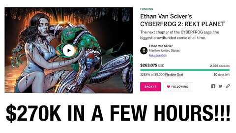 EVS' Cyberfrog: Rekt Planet OBLITERATES crowdfunding records! Makes comic book history!