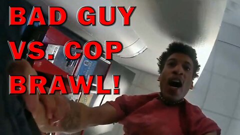 Cop Takes On Crazy Bad Guy In Department Lobby! - LEO Round Table S08E172