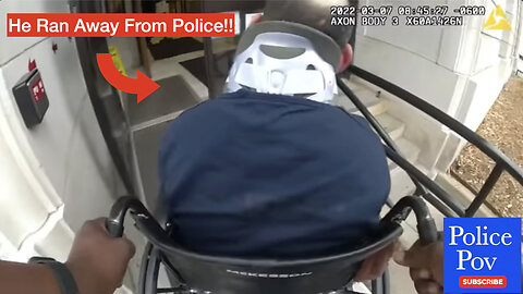 Prisoner jumps out of wheelchair and escapes from police!!