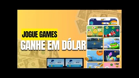 NOVO APP | SAQUE MINIMO $1 DÓLAR | JOGUE GAMES E GANHE DINHEIRO NO PAYPAL