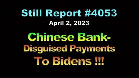 Chinese Bank Disguised Payments To Bidens, 4053