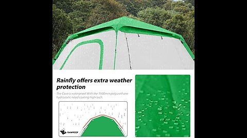 AceHiking 4 Person Camping Tent Instant Pop Up Tent Large Waterproof Windproof Family Tents wit...