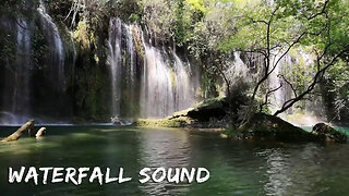 Waterfall Sound, Nature Landscape Scenery, Background Video, Ambient Relaxing Music