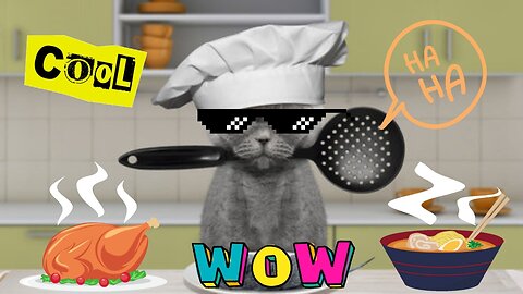Cute Cat Cooking Food #EP1