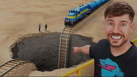 Train Vs Giant Pit #mrbeast #mrfeast #trending #trendingshorts #viral #viralshorts
