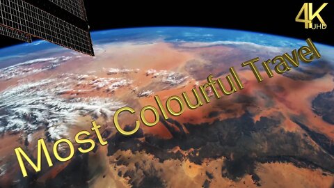 [4k UHD] Most Colourful Travel | Flying over the Orbit Earth| Flow of Dreams Harp Relaxation