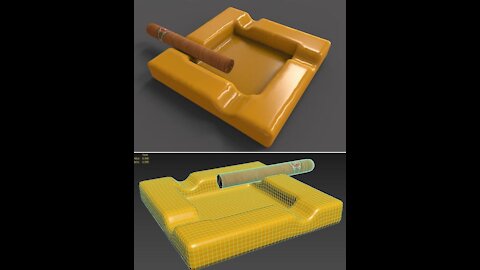 Ashtray & Cigar 3D Model